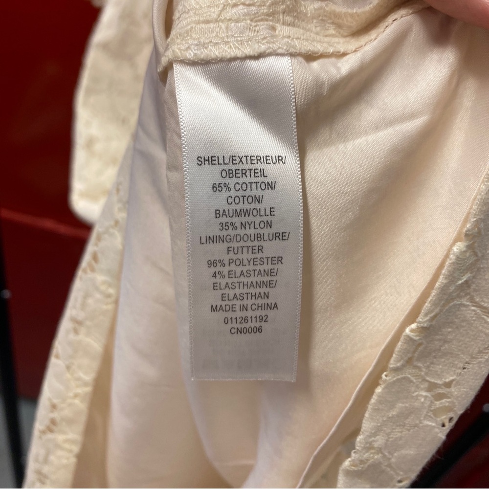 Adrianna Papell Lace Shift Dress in Cream | Size 12P - Picture 7 of 8